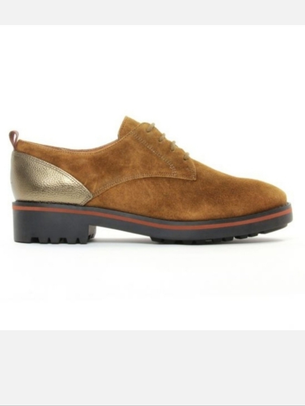 Emilie Karston Onaka Lace  Up Derby Shoes Caramel Nubuck Suede Leather 39/7.5